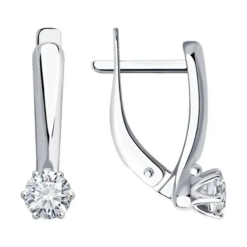 Серьги с английским замком из серебра