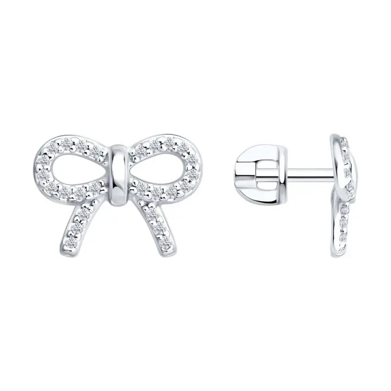 Серьги пуссеты из серебра