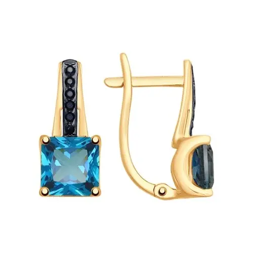 Серьги с английским замком из красного золота