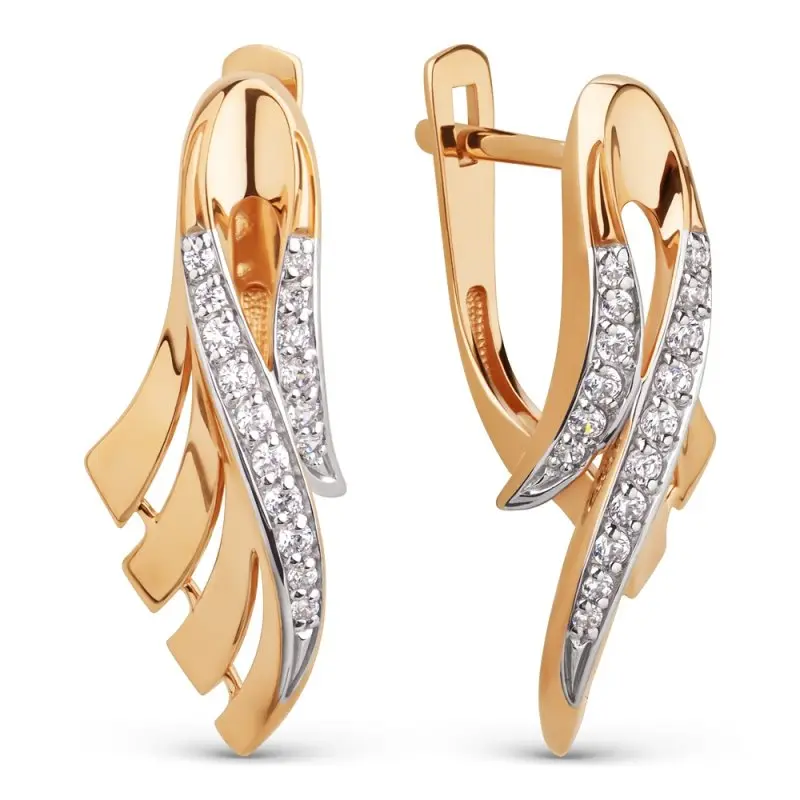 Серьги с английским замком из красного золота