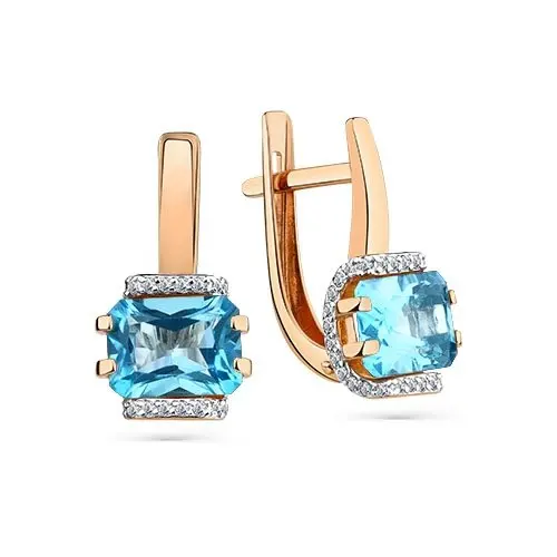 Серьги с английским замком из красного золота