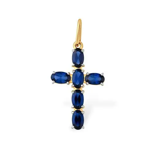 Подвеска декоративный крест из красного золота