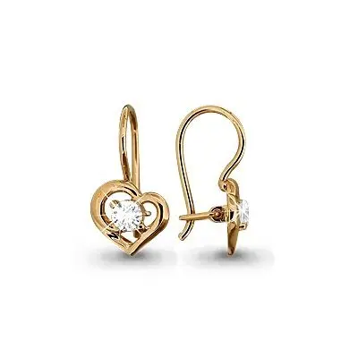 Серьги детские из красного золота