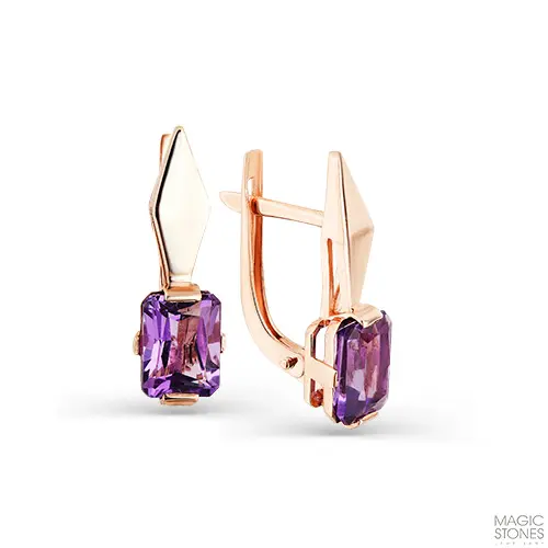 Серьги с английским замком из красного золота
