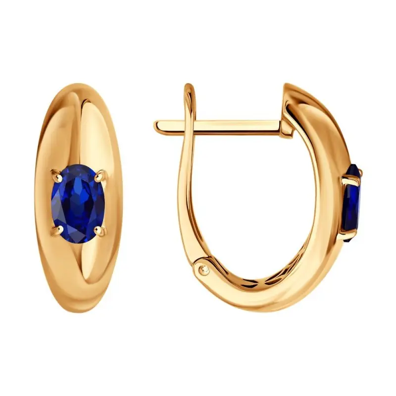 Серьги с английским замком из комбинированного золота