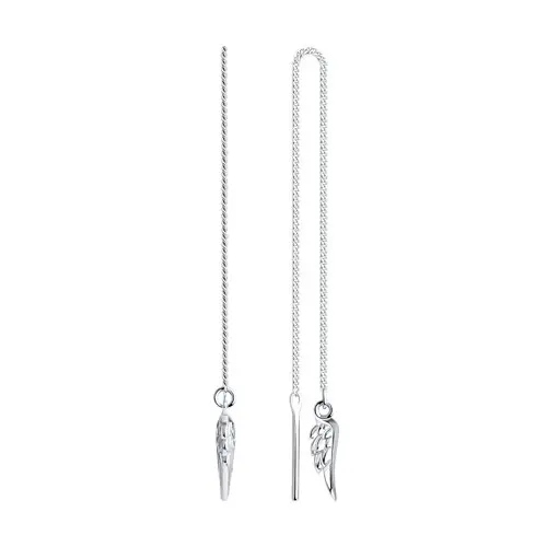 Серьги цепочки из серебра