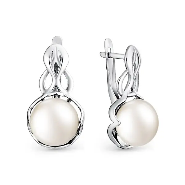 Серьги с английским замком из серебра