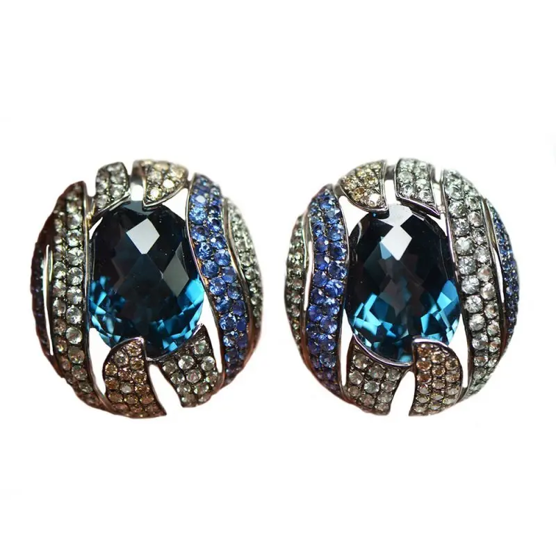 Серьги с английским замком из белого золота