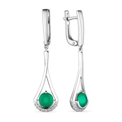 Серьги подвесные из серебра