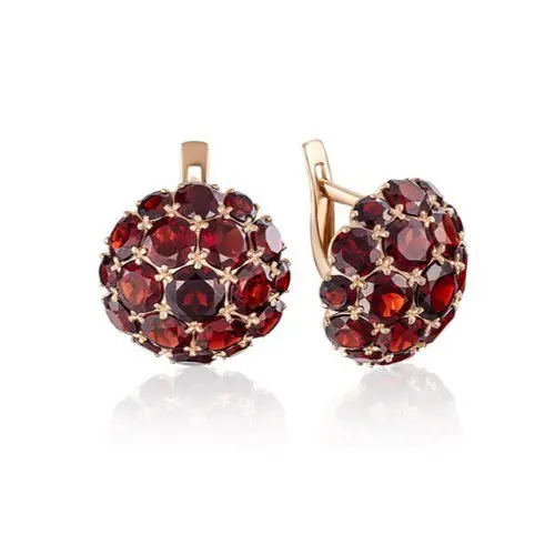 Серьги с английским замком из красного золота