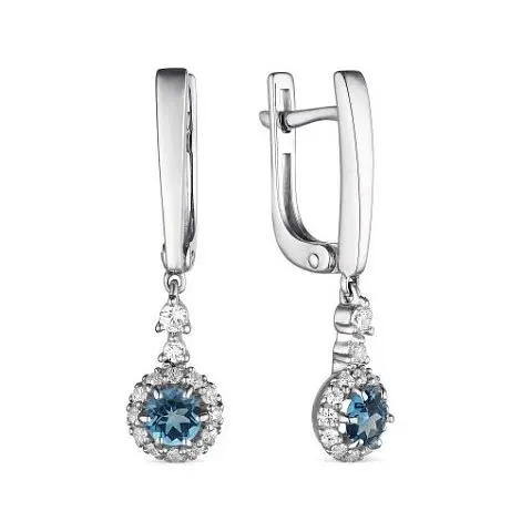 Серьги подвесные из серебра