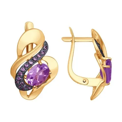 Серьги с английским замком из красного золота