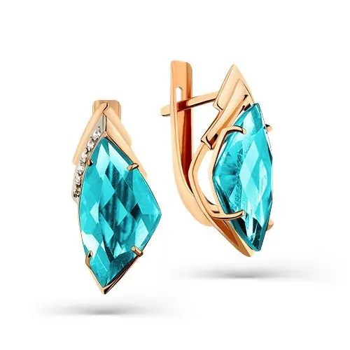 Серьги с английским замком из красного золота