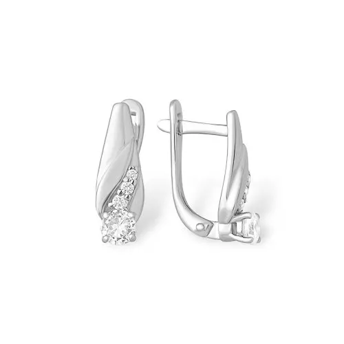 Серьги с английским замком из серебра