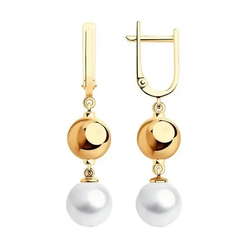 Серьги подвесные из красного золота