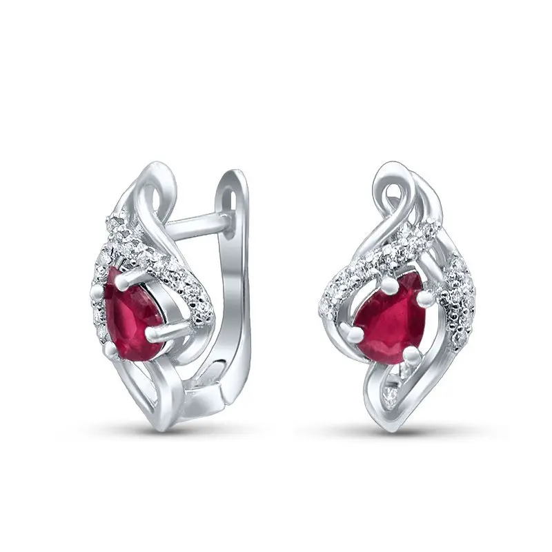 Серьги с английским замком из серебра