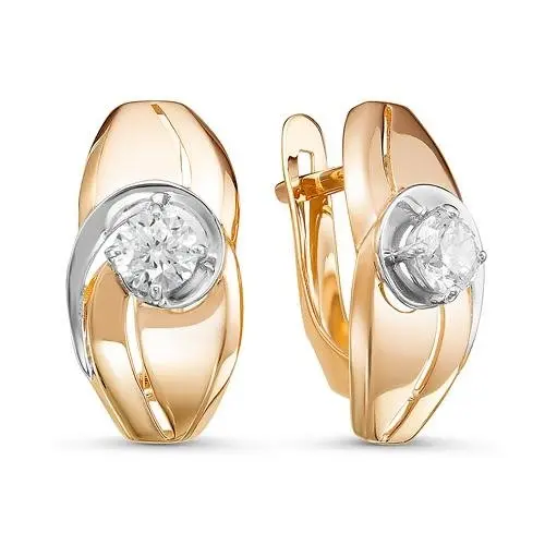 Серьги с английским замком из красного золота