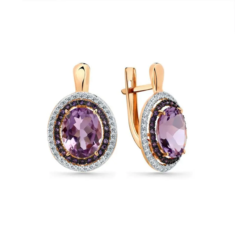 Серьги с английским замком из белого золота