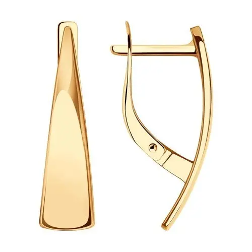 Серьги с английским замком из красного золота