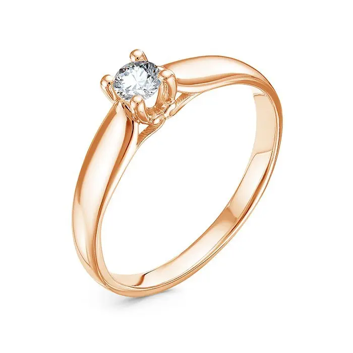 Кольцо помолвочное из комбинированного золота