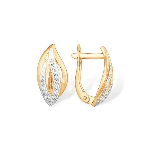 Серьги с английским замком из красного золота