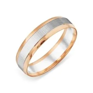 Кольцо обручальное из комбинированного золота