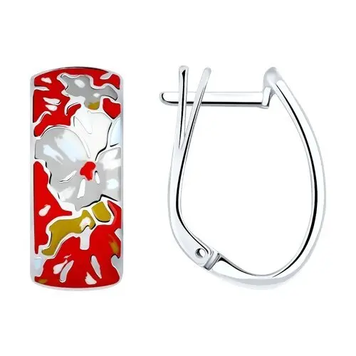 Серьги с английским замком из серебра