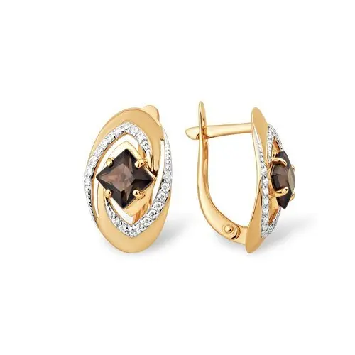 Серьги с английским замком из красного золота