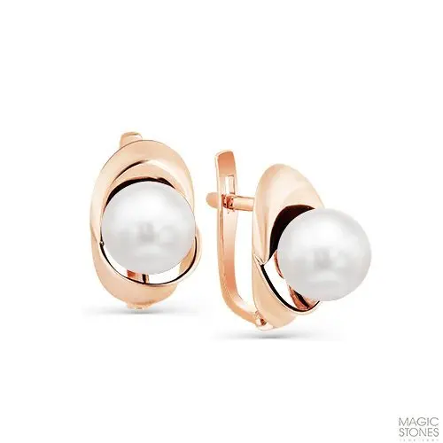 Серьги с английским замком из красного золота