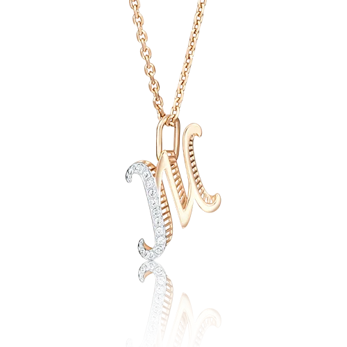 Подвеска буква из красного золота вид 1