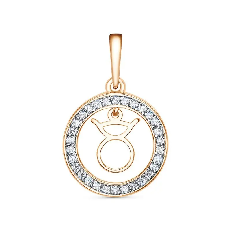 Подвеска знак зодиака из комбинированного золота