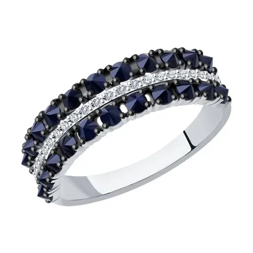 Кольцо декоративное из белого золота