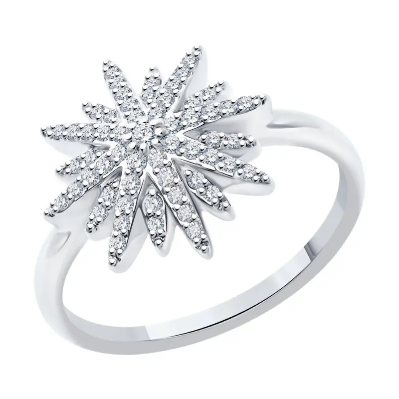 Кольцо декоративное из белого золота