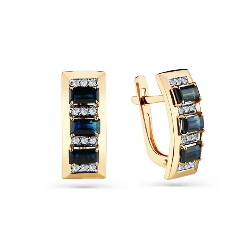 Серьги с английским замком из красного золота