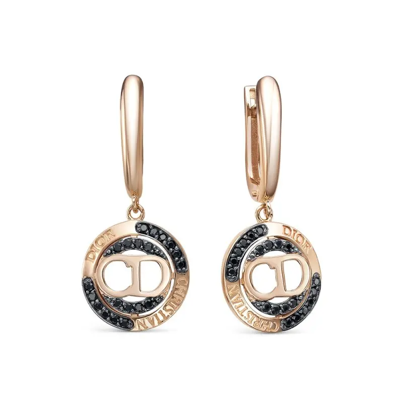 Серьги подвесные из красного золота