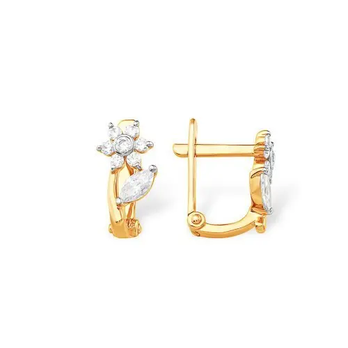 Серьги детские из красного золота