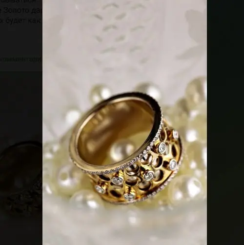 Кольцо декоративное из желтого золота