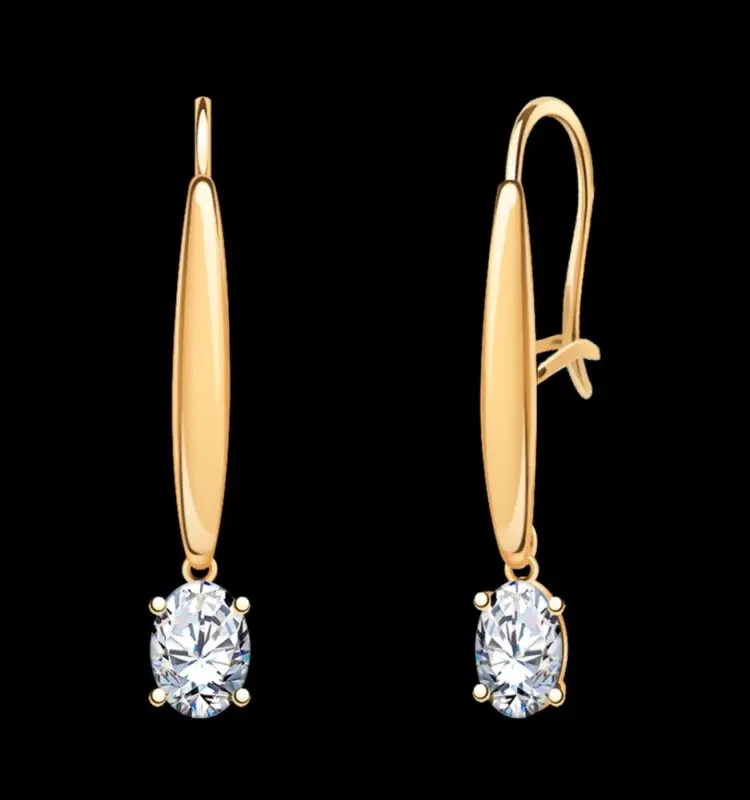 Серьги петельки из красного золота