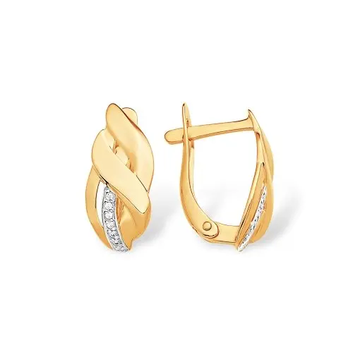 Серьги с английским замком из красного золота