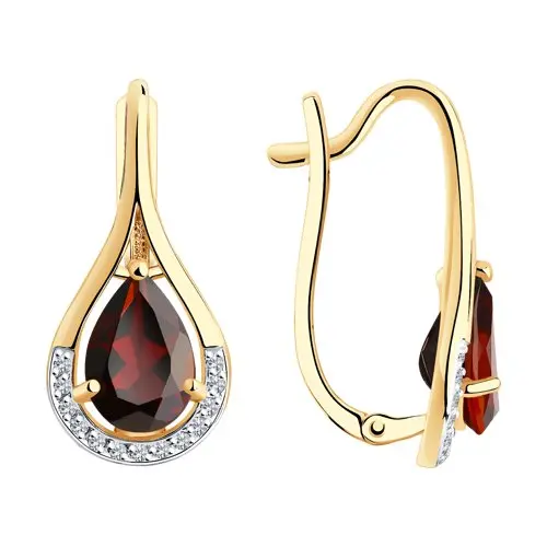 Серьги с английским замком из красного золота