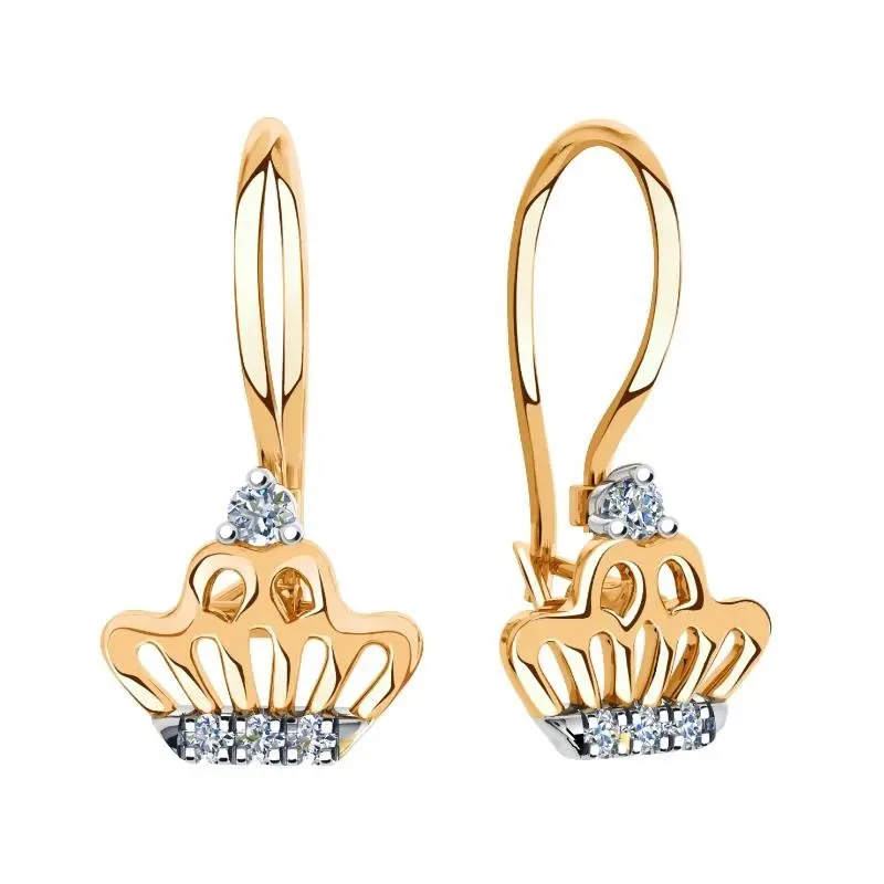 Серьги детские из красного золота