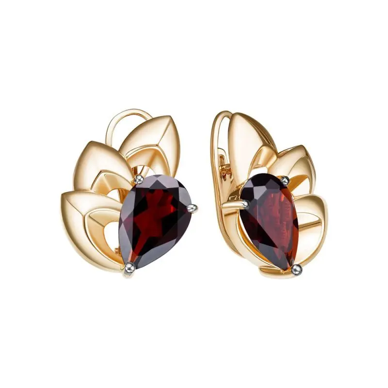 Серьги с английским замком из красного золота