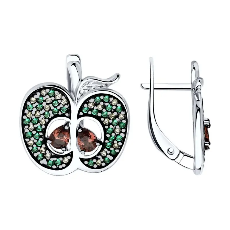 Серьги с английским замком из серебра