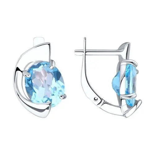 Серьги с английским замком из серебра