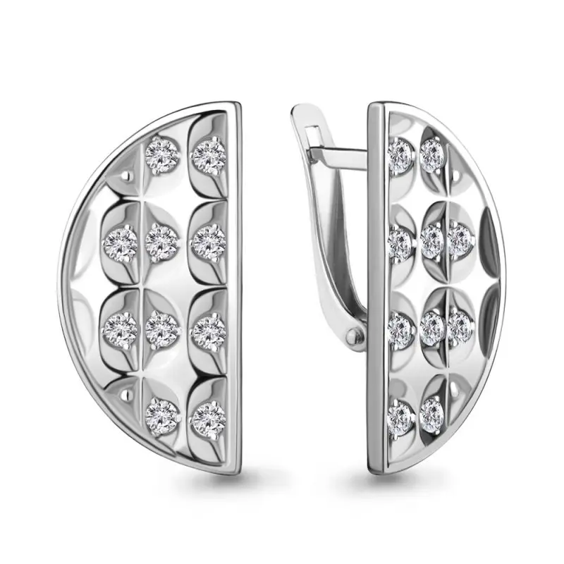 Серьги с английским замком из серебра