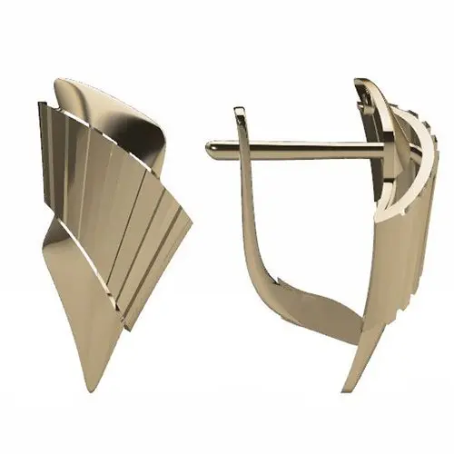 Серьги с английским замком из красного золота