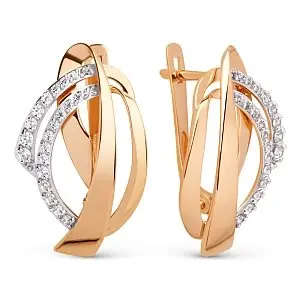 Серьги с английским замком из красного золота