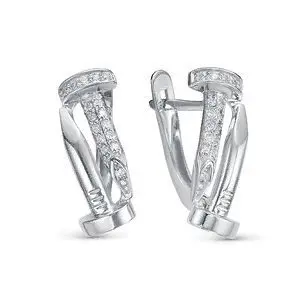 Серьги с английским замком из серебра