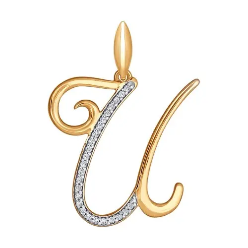 Подвеска буква из комбинированного золота