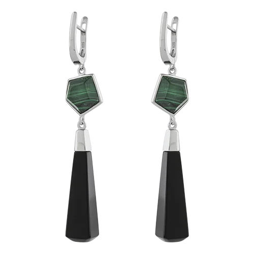 Серьги подвесные из серебра